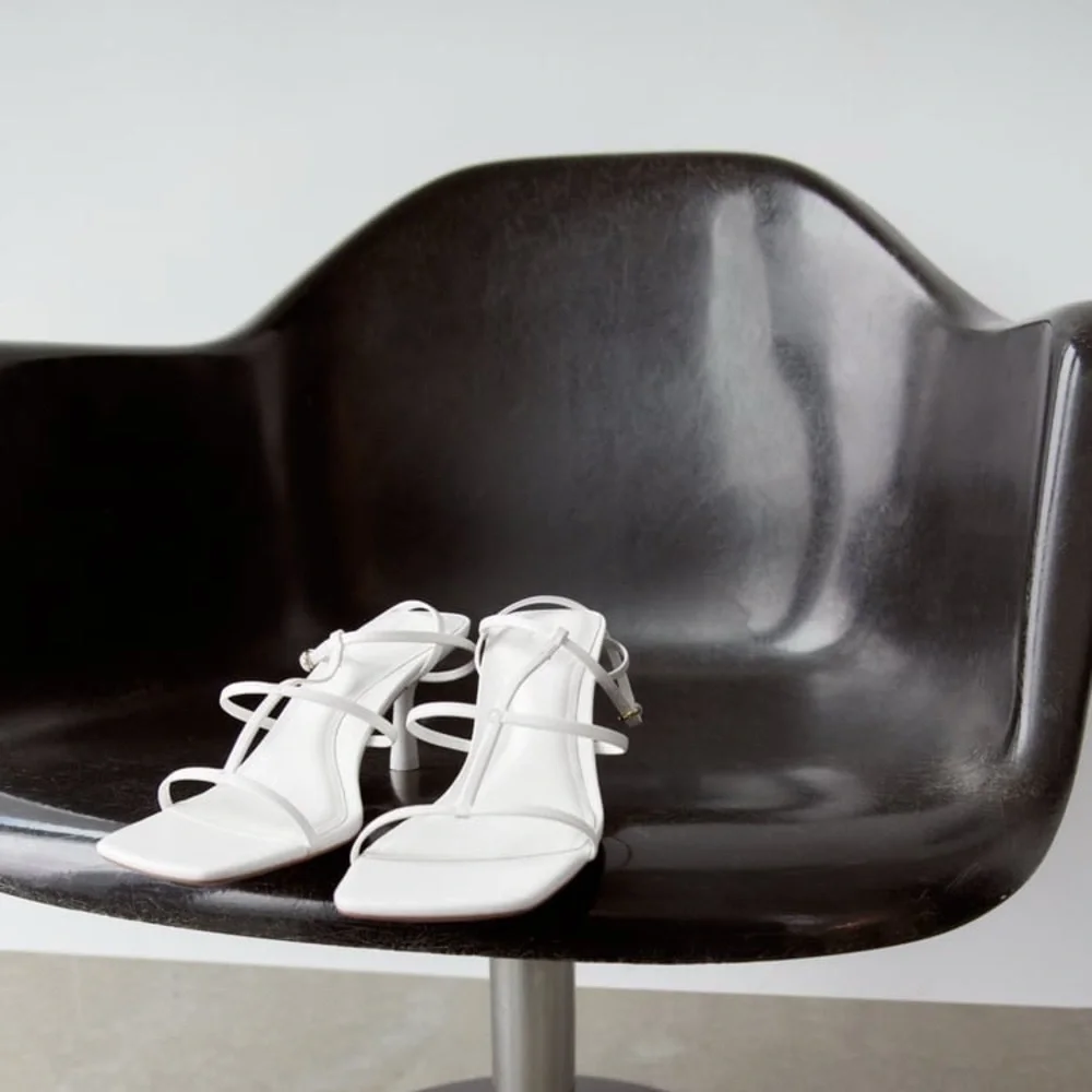 Zara white strapped sandals - Picture 4 of 7